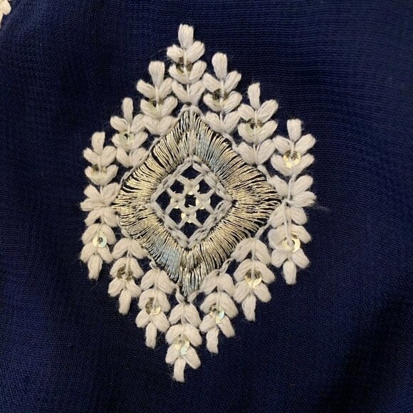 Unbranded. Sz M. Gorgeous Metallic Embroidered Chiffon Lined Dressy Pants. B66 - Picture 2 of 3